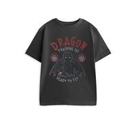 How To Train Your Dragon Camiseta gráfica Negra de Manga Corta para niño de Entrenando a tu Dragón | Entrenamiento de Dragón 101, Listo para Volar | Camiseta clásica de Cuello Redondo