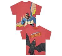 How To Train Your Dragon Camiseta Niños, Camiseta De Desdentao, Ropa De Verano para Niños, Top Algodón, Rojo 5-6 Años