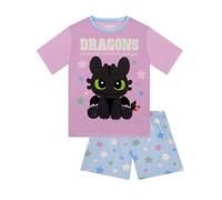 How To Train Your Dragon Pijama Niña, Pijamas Niña De Toothless, Set De Pijama Chica Dragon para El Verano, Morado 11-12 años