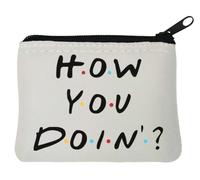 How You Doin - Monedero de neopreno con logotipo de la serie de televisión, 12 x 9 cm, color blanco