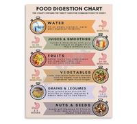 How Your Body Digests Food Poster Digestion Time Chart and Process Guide Educational Health Wall Art(Unframed,08x12inch(20x30cm))