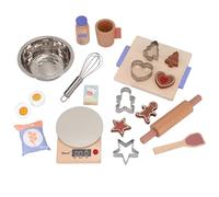 howa 4896 - Juego de repostería para niños (19 piezas, accesorios de cocina infantil, madera, con báscula, cuenco, batidor, moldes y muchos accesorios)