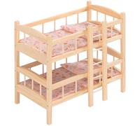 howa Miniflowers 2460 - Litera de madera para muñecas (incluye 2 ropa de cama, adecuada para muñecas de hasta 50 cm, con escalera, divisible en 2 camas para muñecas)