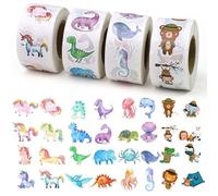 HOWAB 2000 Piezas Pegatinas Infantiles: Pegatinas Animales Cute, Stickers Unicornio Dinosaurios para Regalos Gratificantes, Stickers de Animales del Océano y del Bosque para DIY Scrapbooking Bicicleta