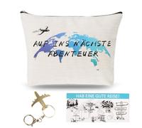 HOWAB Buen regalo de viaje para la mejor amiga, regalo de despedida para el año extranjero, mi mejor amiga, regalos de despedida para viajeros del mundo, colegas, familia, amigos, bolsa de cosméticos