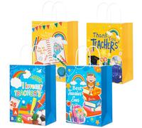 HOWAF 12 bolsas de regalo de agradecimiento para profesores, bolsas de regalo de semana de agradecimiento para el día del profesor, bolsas de papel de agradecimiento para regalos de fin de año