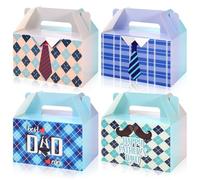 HOWAF 12 cajas de regalo para el día del padre, caja de regalo para fiesta del día del padre para suministros de fiesta del día del padre, cajas de dulces de papel "I Love You Daddy Papa", caja de
