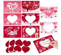 HOWAF 12 pcs Valentines Scratch Off Card Valentines'day Party Scratch Off Fortune Cards for Valentines Party Decorations
