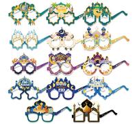 HOWAF 14 gafas de papel Eid Mubarak, accesorios de cabina de fotos de Ramadán Mubarak para decoración de fiesta de vacaciones Eid, gafas Happy Eid para niños, suministros de fiesta de Ramadán Kareem,
