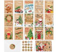 HOWAF 16 Tarjetas Navidad en Español con Sobres y Pegatinas, Tarjetas Navideñas Postales Postales, Ideas Regalos para Navidad y Año Nuevo