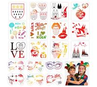 HOWAF 18 piezas Plantillas para Carnaval de Colonia Plantillas para Pintura Facial, K?lle Alaaf Carnaval Reutilizables para Pintura Facial Maquillaje Halloween Fiestas