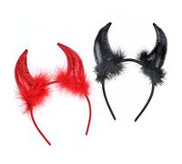 HOWAF 2 orejas de diablo diadema de orejas de diablo diadema Mardi Gras Accesorios para fotos de fiesta de disfraces, carnaval, fiesta de Halloween,accesorios para el cabello,diadema,diadema,cuernos