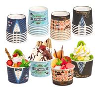 HOWAF 24 tazas de aperitivos para fiesta del día del padre, taza de papel para el mejor papá, cuencos de helado para postre para suministros de fiesta del día del padre, tazas de helado para el mejor