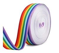 HOWAF 25mm Rainbow Pride Ribbon Nastro grossgrain para Pulsera LGBT, Envoltura Regalos, Fiesta de Boda Decoración, DIY Manualidades, 20M