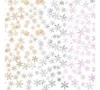 HOWAF 300 Confeti de Copos de Nieve Plata Oro Copo de Nieve Brillo Navideño Confeti de Mesa Copo de Nieve Brillante de Navidad Confeti de Mesa Decoracion Navidad Holiday Party Christmas Decorations