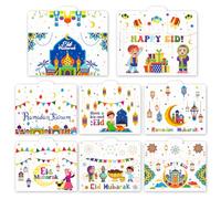 HOWAF 32 sobres de dinero de regalo de vacaciones Eid, sobres de efectivo de Ramadán Mubarak, sobres Eid Mubarak, soportes para tarjetas de regalo coloridos Happy Eid, celebración de vacaciones de