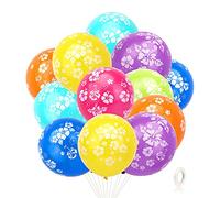 HOWAF 35 Pcs Balões de Látex de Fiesta Tropical Hawaiana de Flor de Hibisco, Decoración Fiesta Hawaiana Balões para Fiestas de Cumpleaños, decorações de verão da selva, Luau Fiesta Hawaiana