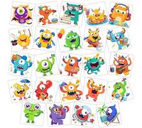 HOWAF 48 Monstruo Tatuajes Temporales Niños, Monstruo Tatoos Temporales, Tatuajes Halloween Temporales Pegatinas para Regalos de Fiesta de Cumpleaños para Niños y Niñas