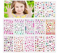 HOWAF 560+ Uñas Pegatinas por Niños Niñas Mujer, 3D Nail Art Stickers Autoadhesivo Arcoiris Unicornio Flores Calcomanías, DIY Manicura Accesorios Trucco Maquillaje Uñas Arte Decoración, 12 Hojas