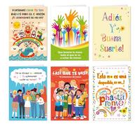 HOWAF 6 Piezas Tarjeta Despedida Trabajo, Tarjeta Despedida Trabajo, Tarjeta Felicitacion Jubilacion Español, Tarjeta Profesor Profesora, Regalo Compañera Trabajo, Regalos Jubilacion, Regalo Profesora