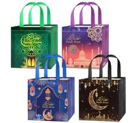 HOWAF 8 Bolsas Regalo Reutilizables Ramadan Mubarak, Bolsitas Para Regalos Con Asas Ramadan Kareem No Tejidas Bolsas de Regalo Bolsas Fiesta Para Ramadan Decoracion Eid Mubarak Decoracion Islam Fiesta
