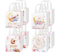 HOWAF 8 Bolsas Regalo Reutilizables Ramadan Mubarak, Bolsitas Para Regalos Con Asas Ramadan Kareem No Tejidas Bolsas de Regalo Bolsas Fiesta Para Ramadan Decoracion Ramadan Mubarak Islam Fiesta