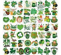 HOWAF 96 piezas Tatuajes de trébol, luminosos Duende Pegatinas de Tatuajes Temporales del día de San Patricio decoración Disfraz Accesorios para niños, Adultos, Fiestas irlandés, Mardi Gras, Carnival