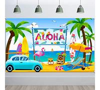 HOWAF Aloha Pancarta para Hawaiana Decoración de Fondo, Grande Tela Pancarta para Tropical Verano Fiesta Jardín Pared Exterior Decoración, Playa Piscina Tiki Luau Fiesta Decoración, 185 * 110 cm