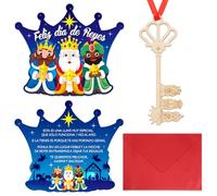 HOWAF Carta Reyes Magos Llave Mágica Reyes Magos, los Reyes Magos Cartas de los Reyes Magos para Niños Tarjetas Navidad con sobre la Llave Magica Navidad Decoracion Reyes Magos Regalo de Reyes Magos
