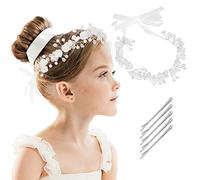 HOWAF Diadema de Flores Corona Pelo Comunion Diadema Niña Ceremonia Niña Diadema para Tocados Cristal Nupcial Boda Cabello Accesorios para Chicas Flores Niñas Girls Girl Hair Accessories, B