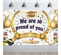 HOWAF Grande Graduación Fondo Pancarta para Decoración de Fiesta de Graduación 2023, We Are So Proud of You Pancarta de Tela para Fin de Estudios en Universitario Graduación Fiesta Artículos