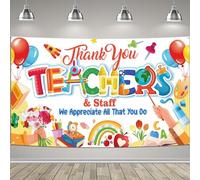 HOWAF Pancarta de fondo de la semana de agradecimiento al profesor, decoración de aula escolar, agradecimiento al personal de profesores, pancarta de fondo para suministros del día del profesor,