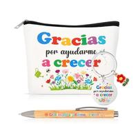 HOWAF Regalo Profesora Infantil Regalo Maestra, Neceser Lona, Bolsa de Maquillaje, Boligrafo, Llavero Profesora, Regalos de Agradecimiento Regalos para Profesores, Profesoras, Maestro Maestra, Set B