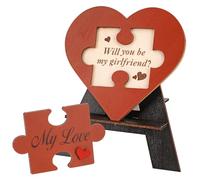 HOWAF San Valentin Regalos Mujer ¿Quieres ser mi Novia? Corazón de Madera con Rompecabezas, Regalo San Valentin Mujer, Romántico Decoración de Mesa para Preguntar, Día Dos Namorados, Cumpleaños