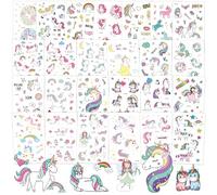 HOWAF Tatuajes Temporales Niños, 25 Hojas Unicornio Tatuajes Niñas Calcamonias Tatuajes Niños Tatuajes Infantiles para Regalos Cumpleaños Niños Niñas Relleno Piñata Infantiles Fiesta Cumpleaños