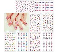 HOWAF Unicornio 3D uñas calcomanías autoadherentes Calcomanía Nail Art Pegatinas Nail Sticker para niños niñas Regalo 400+ diseños uñas para Fiesta de Navidad cumpleaños uñas decoración