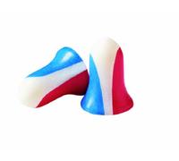 Howard Leight Honeywell Super Leight USA - Tapones para los oídos desechables de espuma, 100 pares (R-03113), rojo/blanco/azul