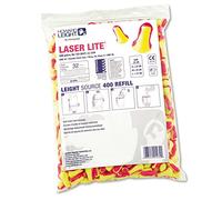 Howard Leight by Honeywell Laser-Lite Recarga de Tapones para los Oídos de un Solo Uso 1013047, SNR 35, Amarillo y Magenta, Se Adapta a Todos los Tamaños, Sin Cordón (BOLSA de 200 Pares)