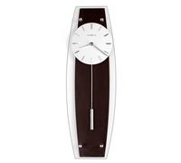 Howard Miller Cyrus Reloj de Pared 625-401 - Panel Trasero con Acabado de café Negro, Detalles en Acabado de níquel Polaco, péndulo cilíndrico, Movimiento de Cuarzo, decoración Moderna del hogar