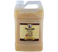 Howard Products Pulidor y acondicionador de madera de cera de abejas, Feed-N-Wax para pulir muebles de madera, 128 onzas líquidas, naranja