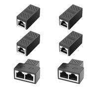 HOWAWU - Acoplador Ethernet de 4 acopladores RJ45 en línea y 2 conectores divisores 1 a 2, extensor de cable Ethernet compatible con Cat8/Cat7/Cat6/Cat5e/Cat5 para PC Router PS5 Xbox hembra a hembra