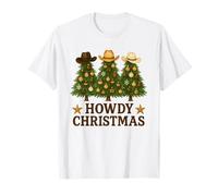 Howdy Christmas Cowboy Árboles Festivos Western Holiday Country Camiseta