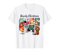 Howdy Christmas Rustic Holiday Country Scene Camiseta