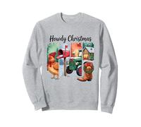 Howdy Christmas Rustic Holiday Country Scene Sudadera