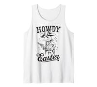 Howdy Conejo Vaquero de Pascua Western Vintage Country Rabbit Camiseta sin Mangas