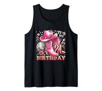 Howdy Cowboy Hat - Botas Rosas para Mujer, diseño de Bola de Discoteca, 21 cumpleaños Camiseta sin Mangas