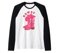 Howdy Cowboy Hat Let's Go Girls Western Rodeo Cowgirls Camiseta Manga Raglan