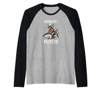 Howdy Cowboy Raccoon Riding Fish Funny Western Humor Apparel Camiseta Manga Raglan