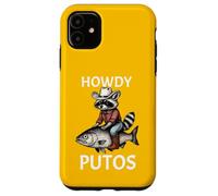 Howdy Cowboy Raccoon Riding Fish Funny Western Humor Apparel Carcasa para iPhone 11