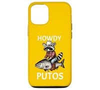 Howdy Cowboy Raccoon Riding Fish Funny Western Humor Apparel Carcasa para iPhone 12/12 Pro